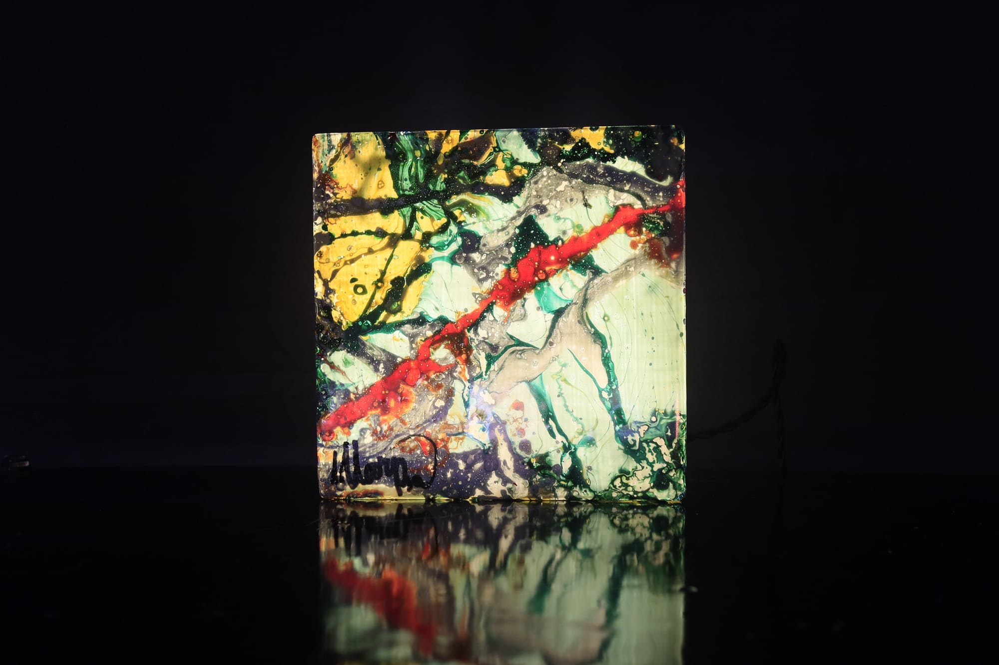 Quadretto Luminoso bifacciale a Led da tavolo, comodino o madia perfetto come idea regalo Applique artistica artigianale