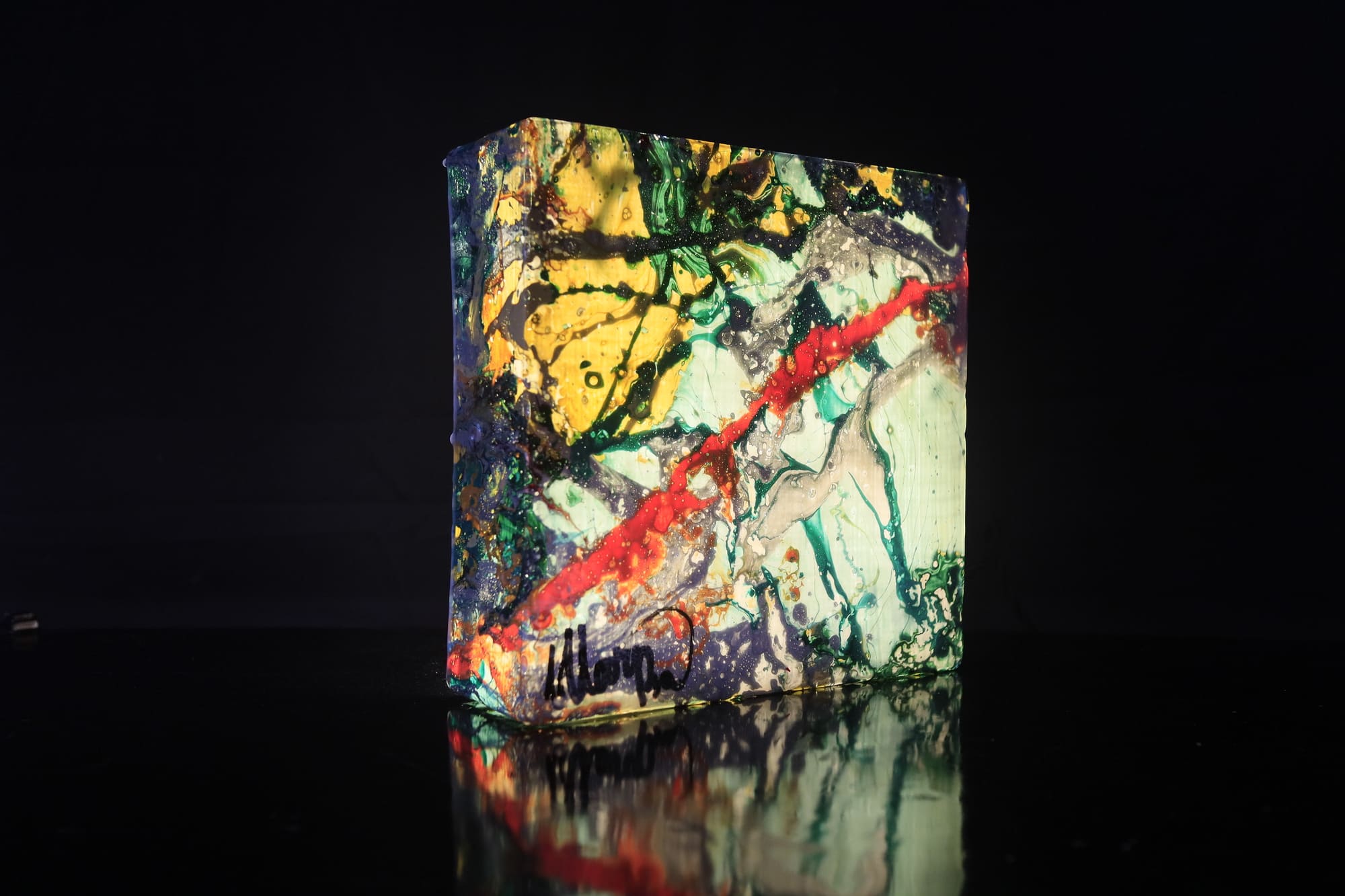 Quadretto Luminoso bifacciale a Led da tavolo, comodino o madia perfetto come idea regalo Applique artistica artigianale